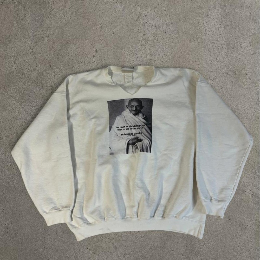 2000s y2k Gandhi Peace Philosophy Sweatshirt
